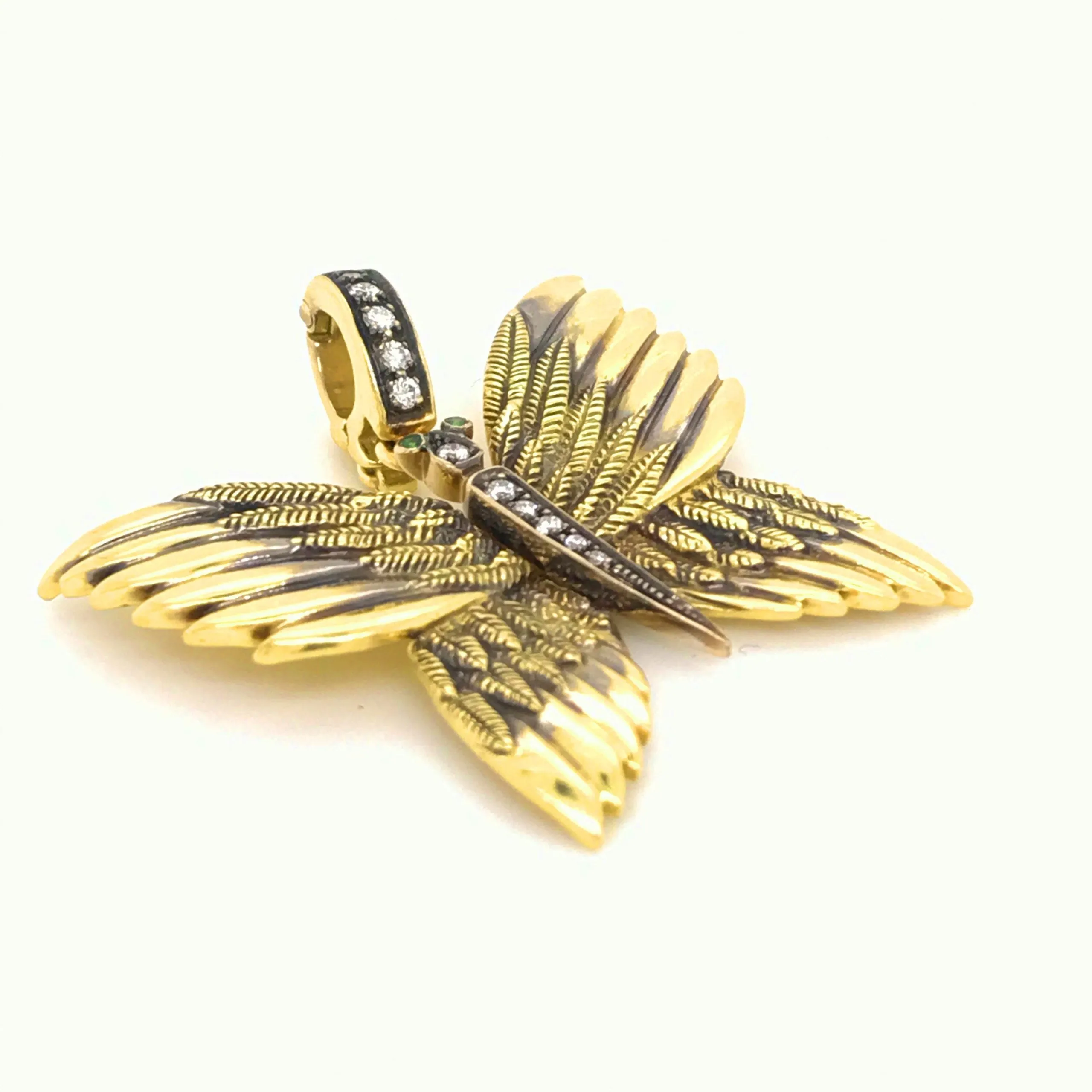 18kt Green Gold Butterfly Charm 2