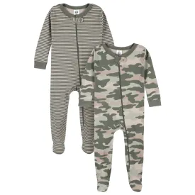 2-Pack Baby & Toddler Boys Camping Fun Snug Fit Footed Cotton Pajamas