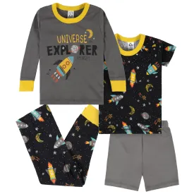 4-Piece Infant & Toddler Boys Blast Off Snug Fit Cotton Pajamas