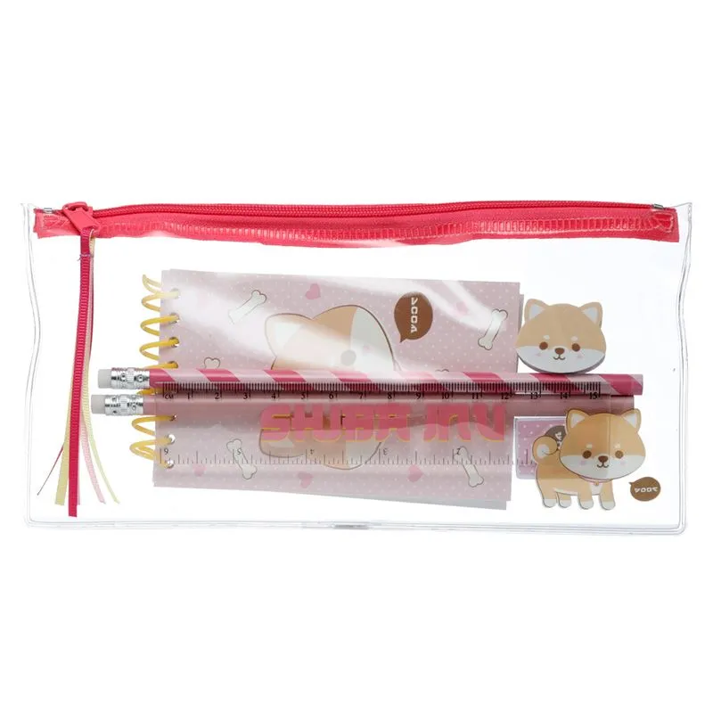 Adoramals Pets Shiba Inu Dog Pencil Case Stationary Set