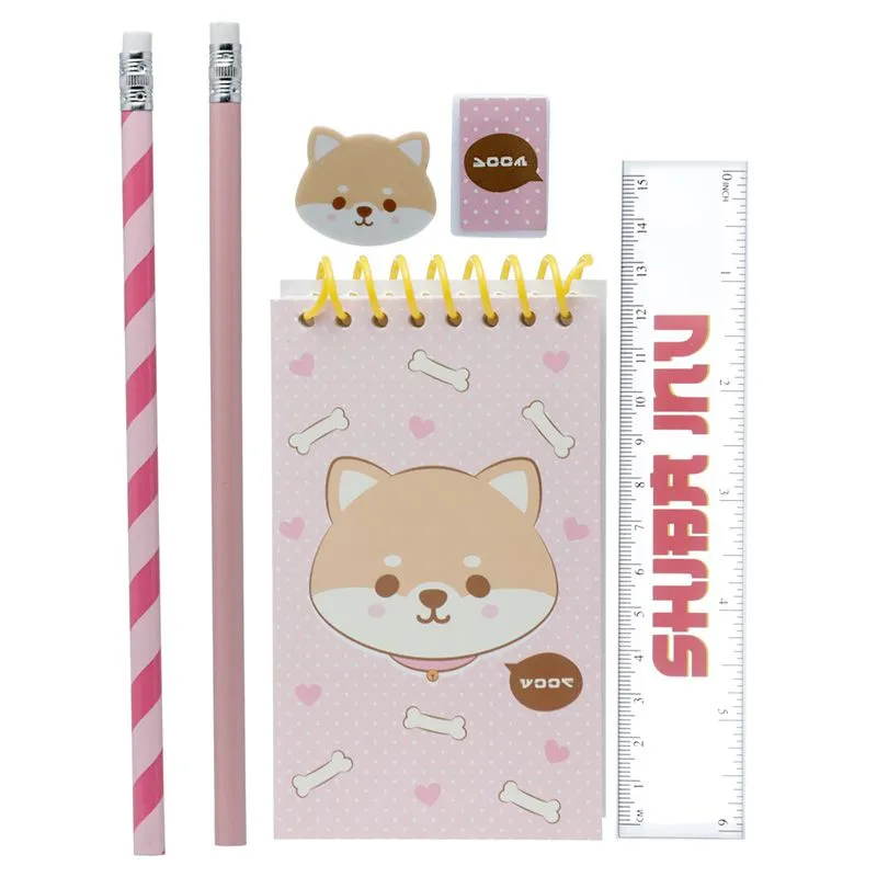 Adoramals Pets Shiba Inu Dog Pencil Case Stationary Set