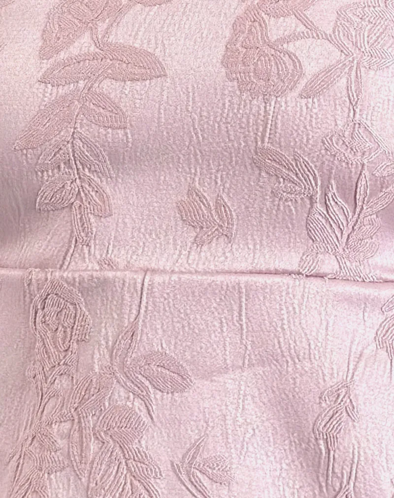 Amerta Cami Top in Satin Jacquard Baby Pink