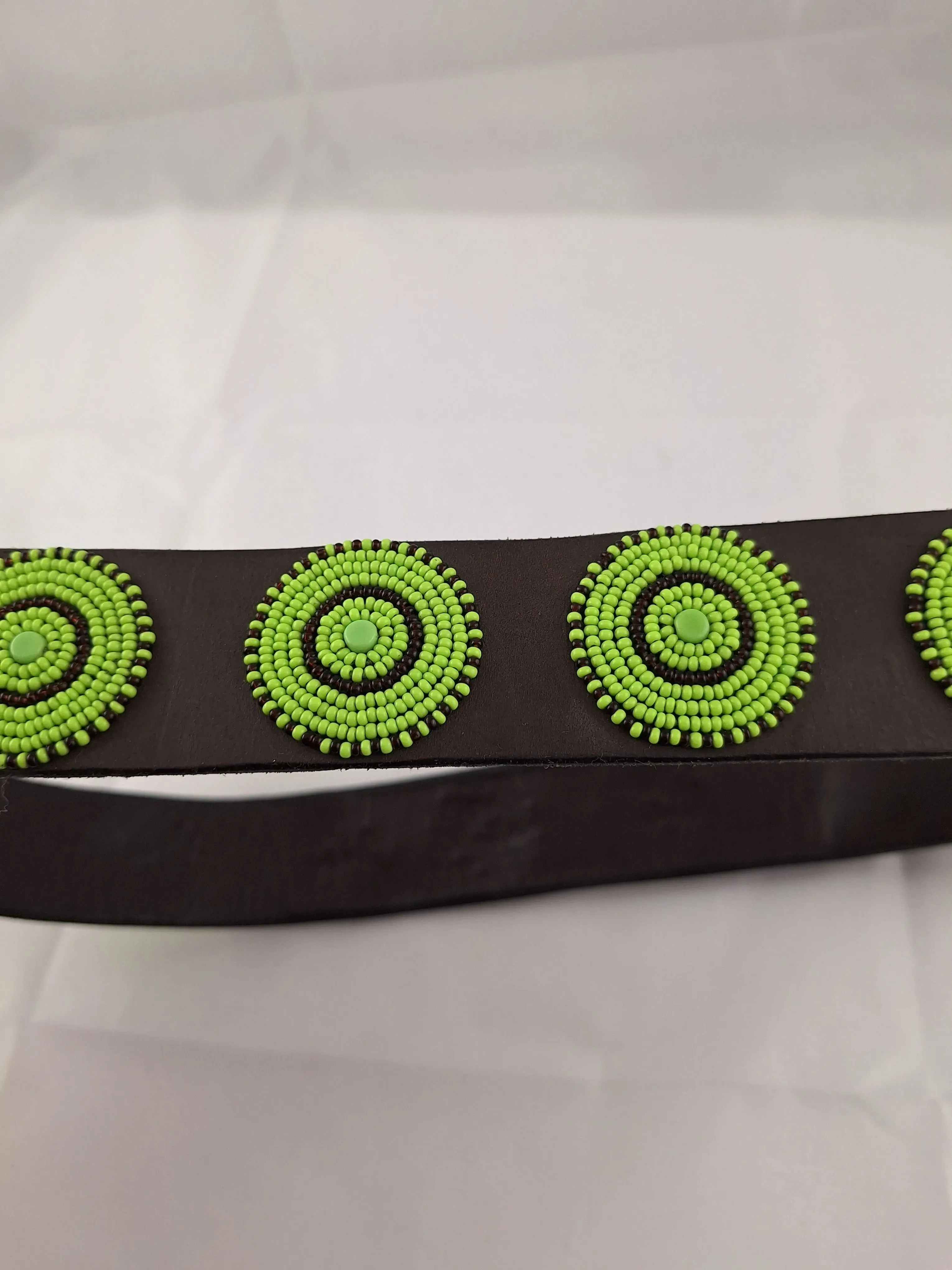 Assorted Brands Funky Lime Circle Beaded Belt Size OSFA