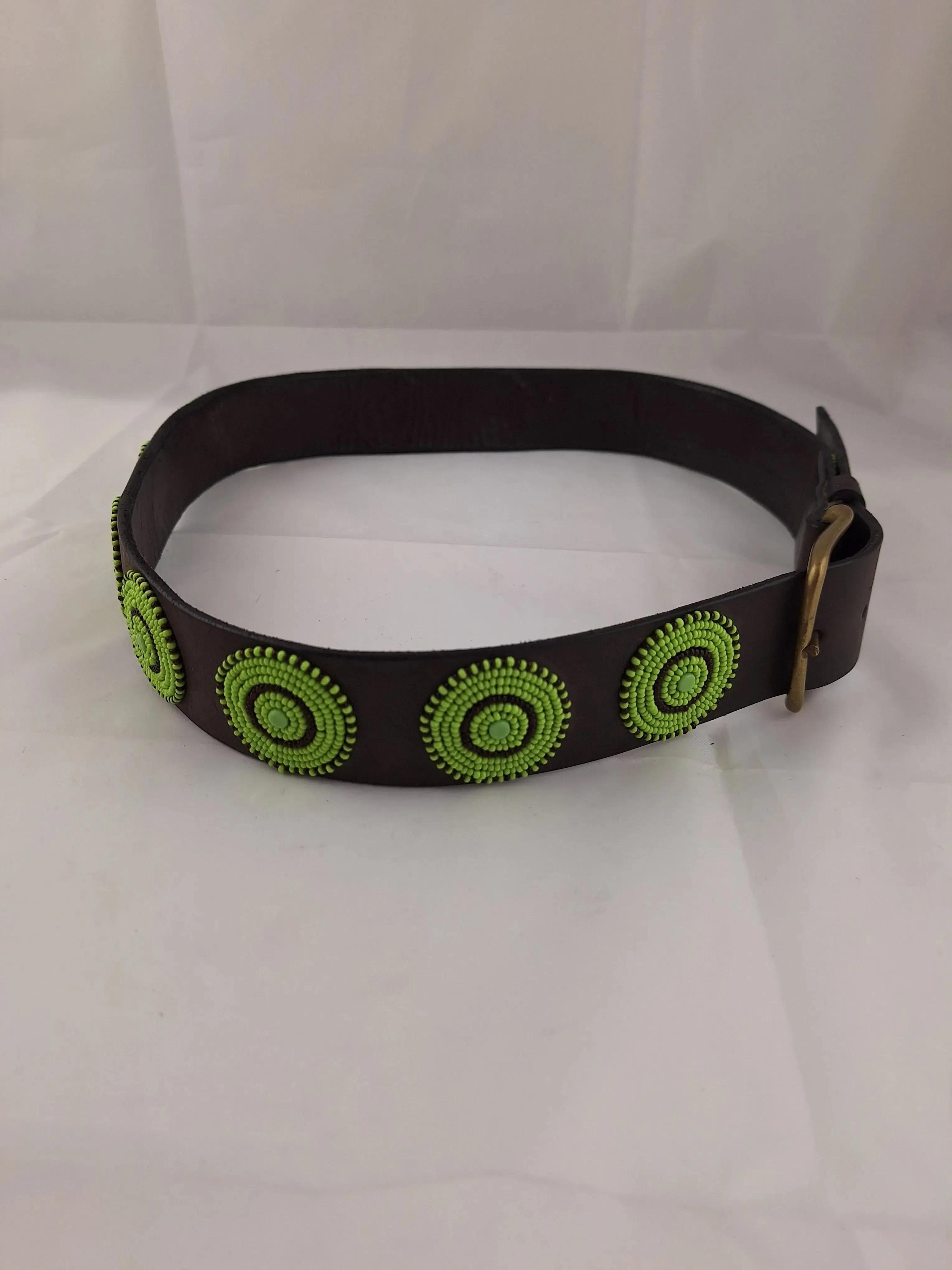 Assorted Brands Funky Lime Circle Beaded Belt Size OSFA