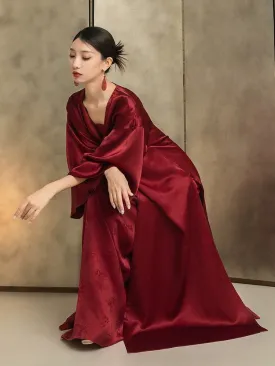 Aurelia Satin Sleep Gown in Tang Dynasty