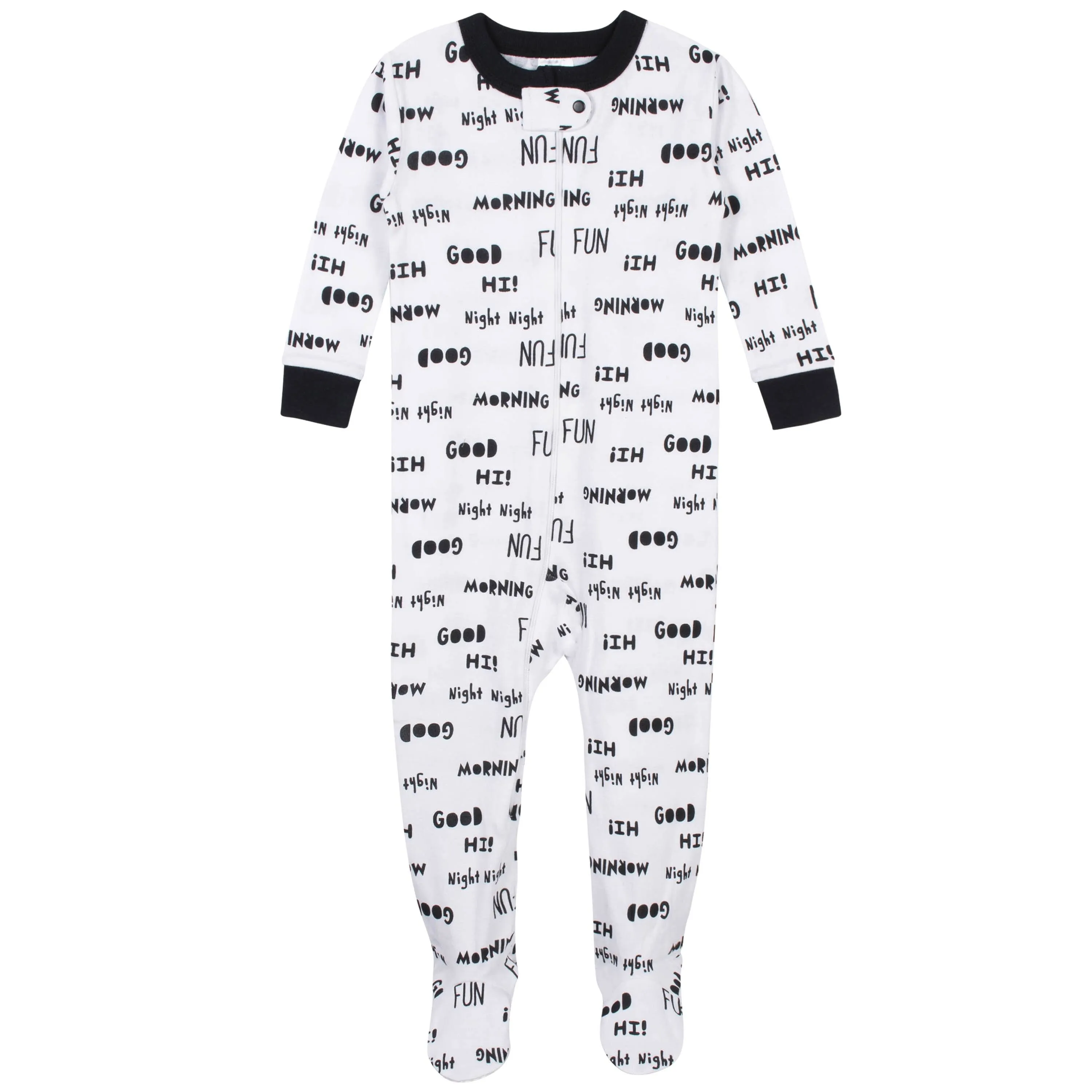 Baby Boys' 2-Pack Organic "Good Morning" Snug Fit Footed Pajamas