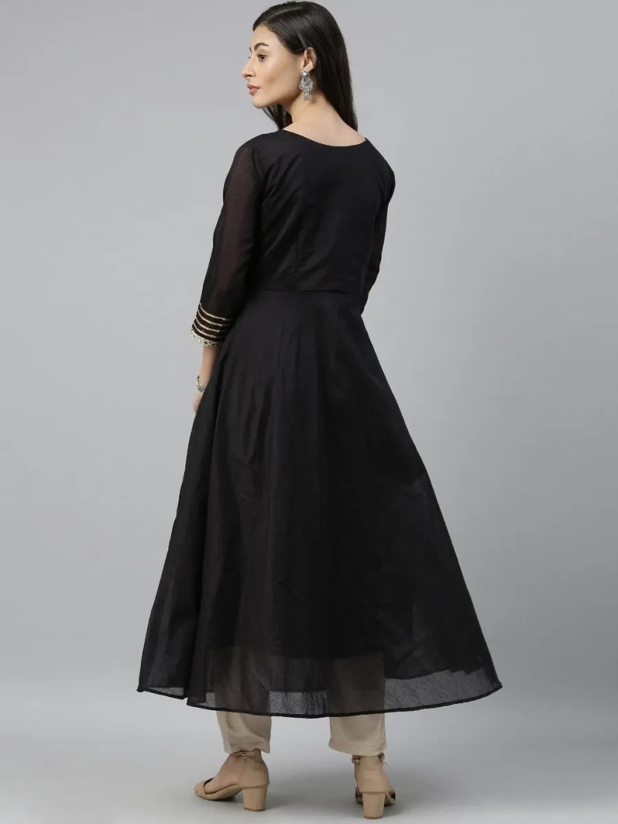 Black Mirror Embellished Anarkali Kurta