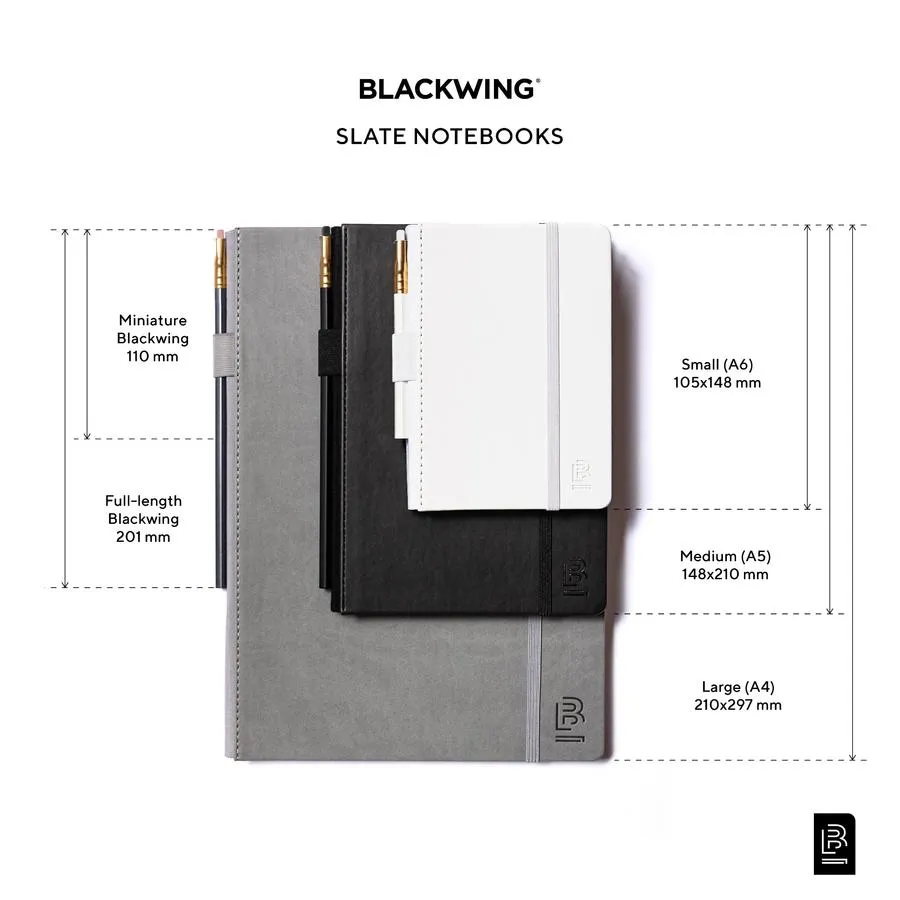 Blackwing Medium Slate Notebook - Black Cover - Dot