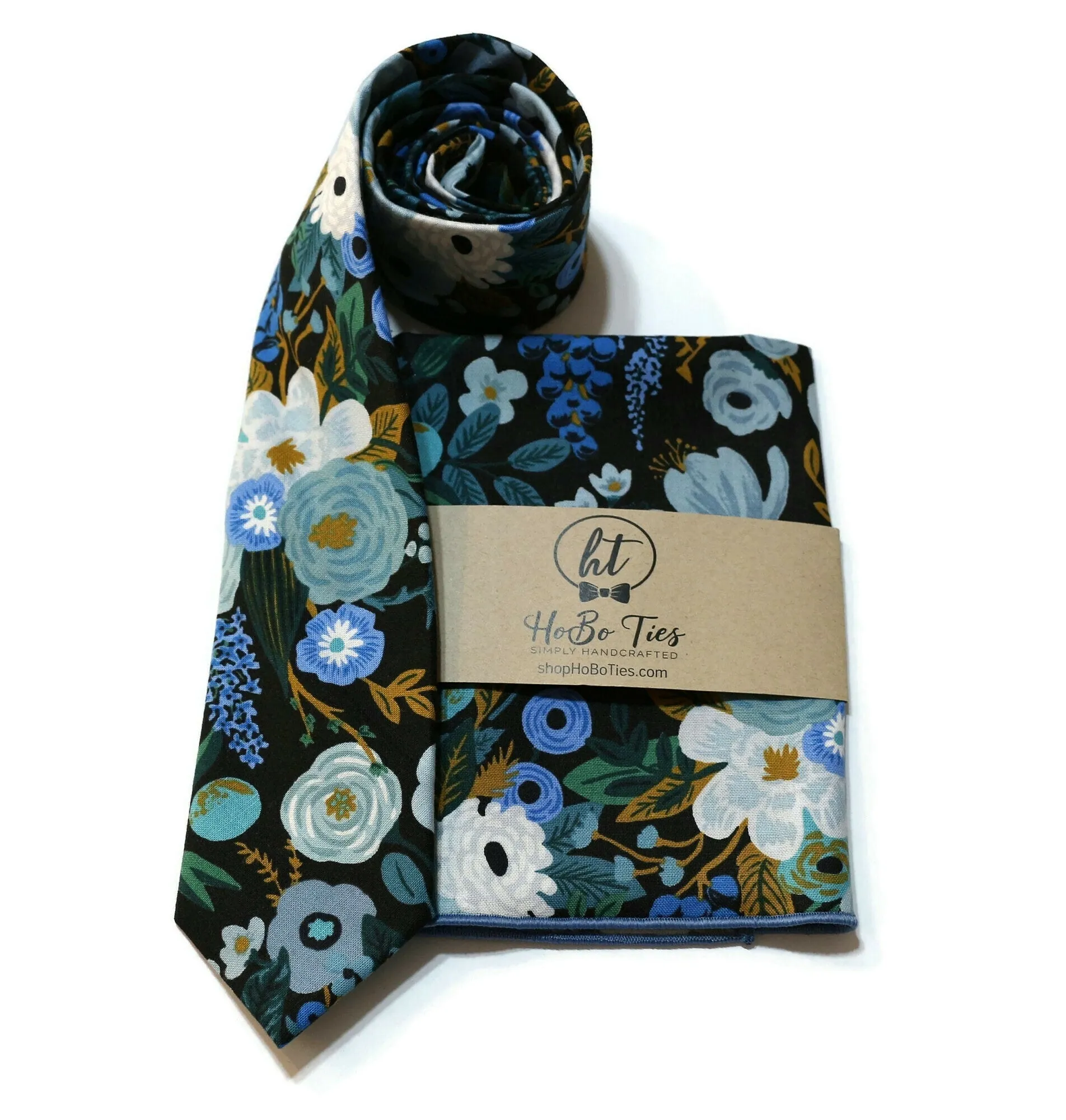 Blue Garden Party Floral Necktie