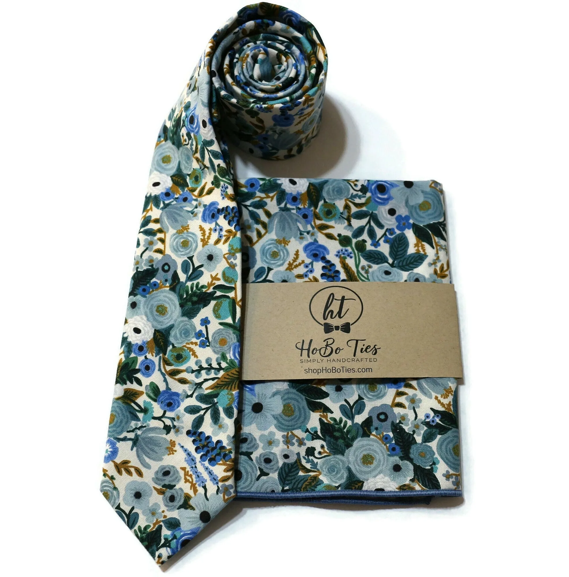 Blue Garden Party Petite Floral Necktie