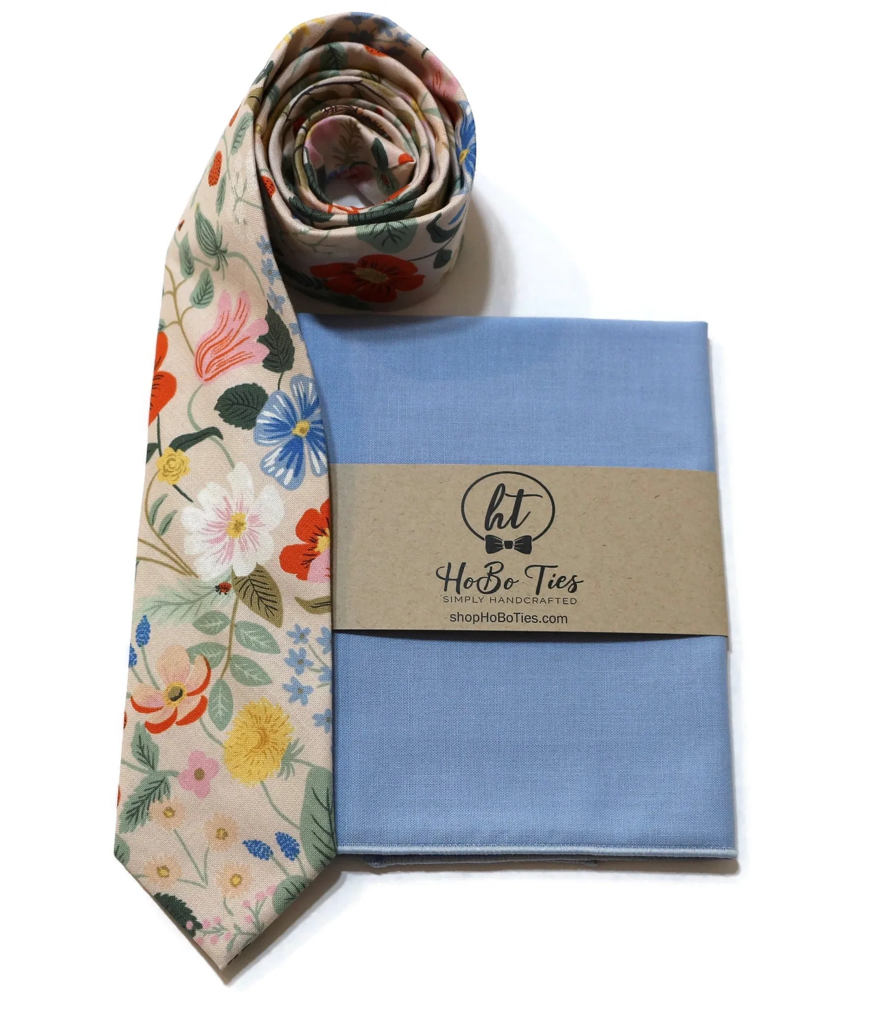 Blush Strawberry Fields Floral Necktie