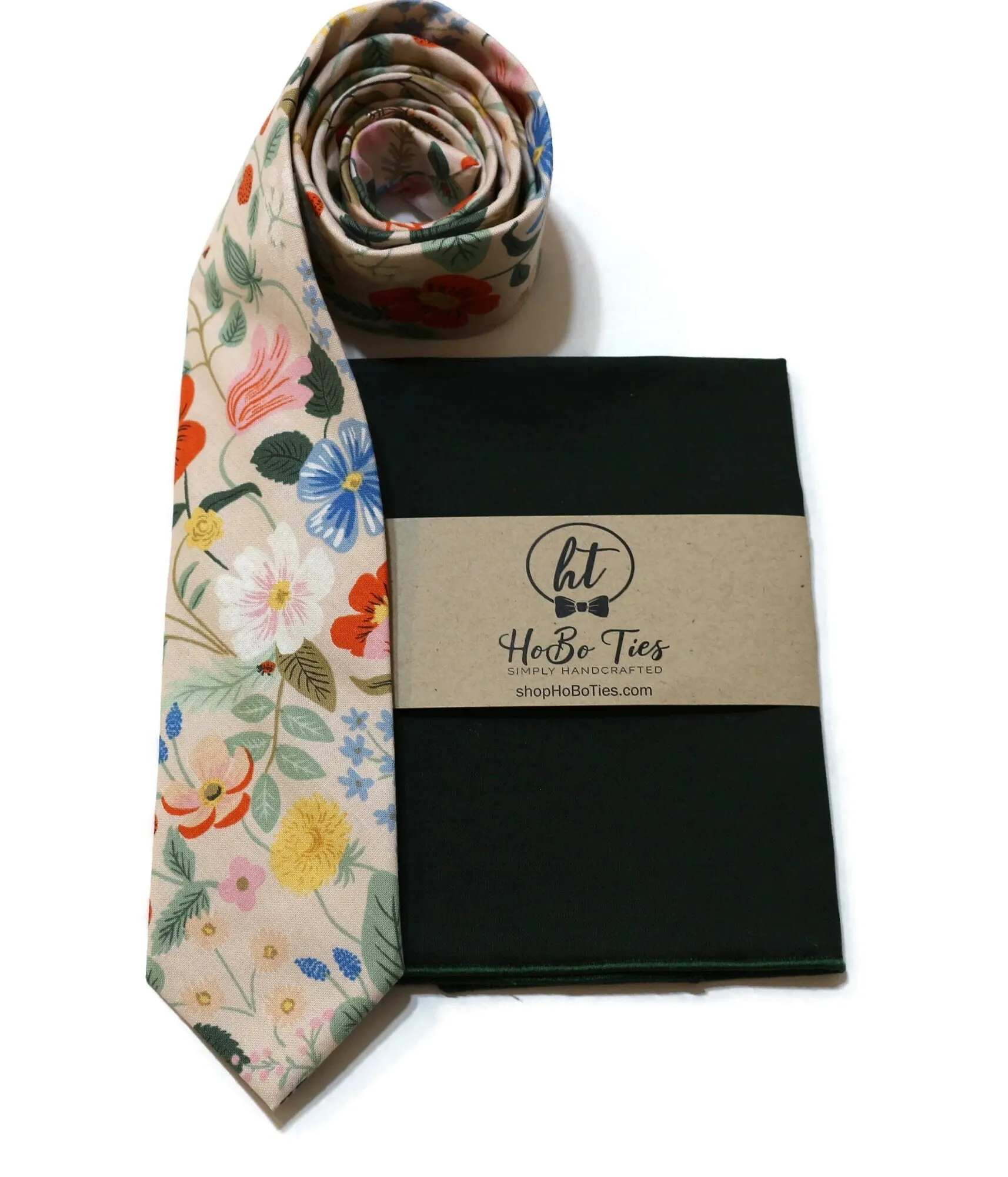 Blush Strawberry Fields Floral Necktie