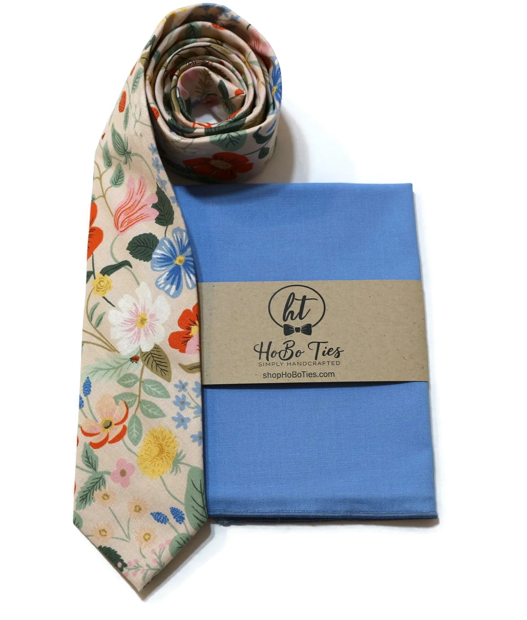 Blush Strawberry Fields Floral Necktie