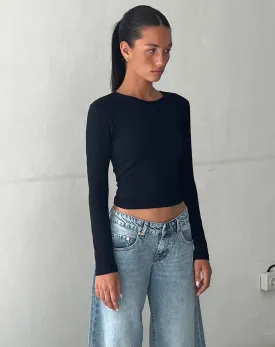 Bon Long Sleeve Top in Black