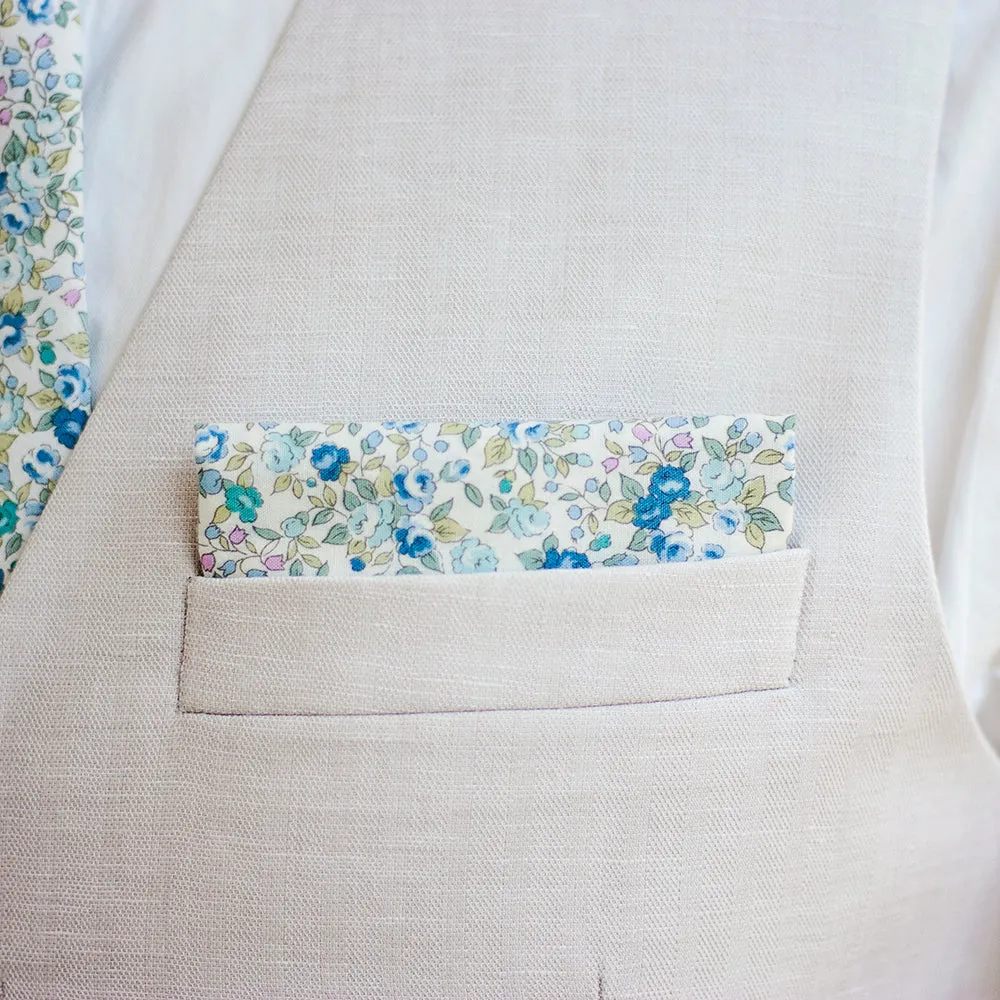 Boy's Pocket Square / Blossoms In Blue