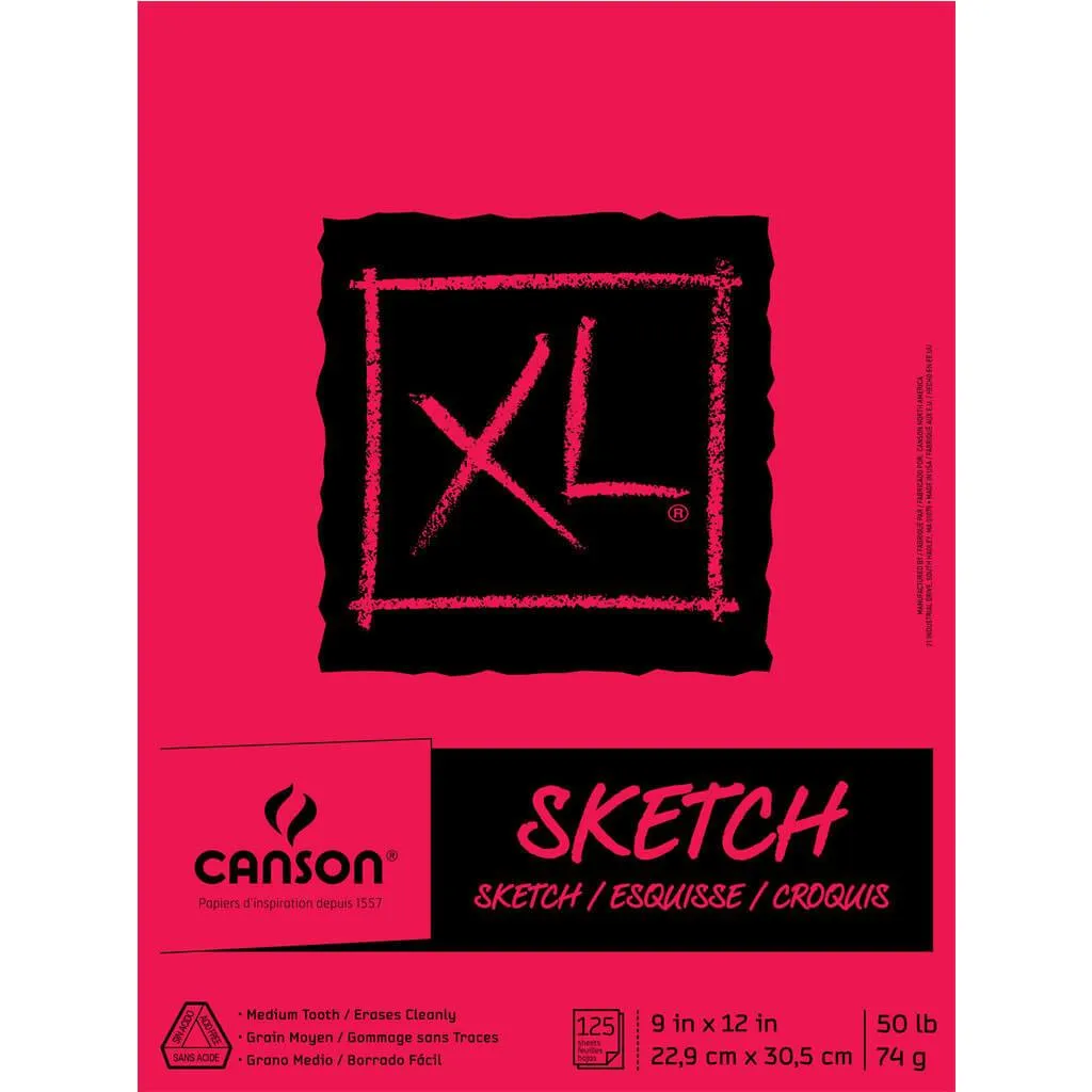 Canson XL Sketch Pad 9in x 12in 125 Sheets