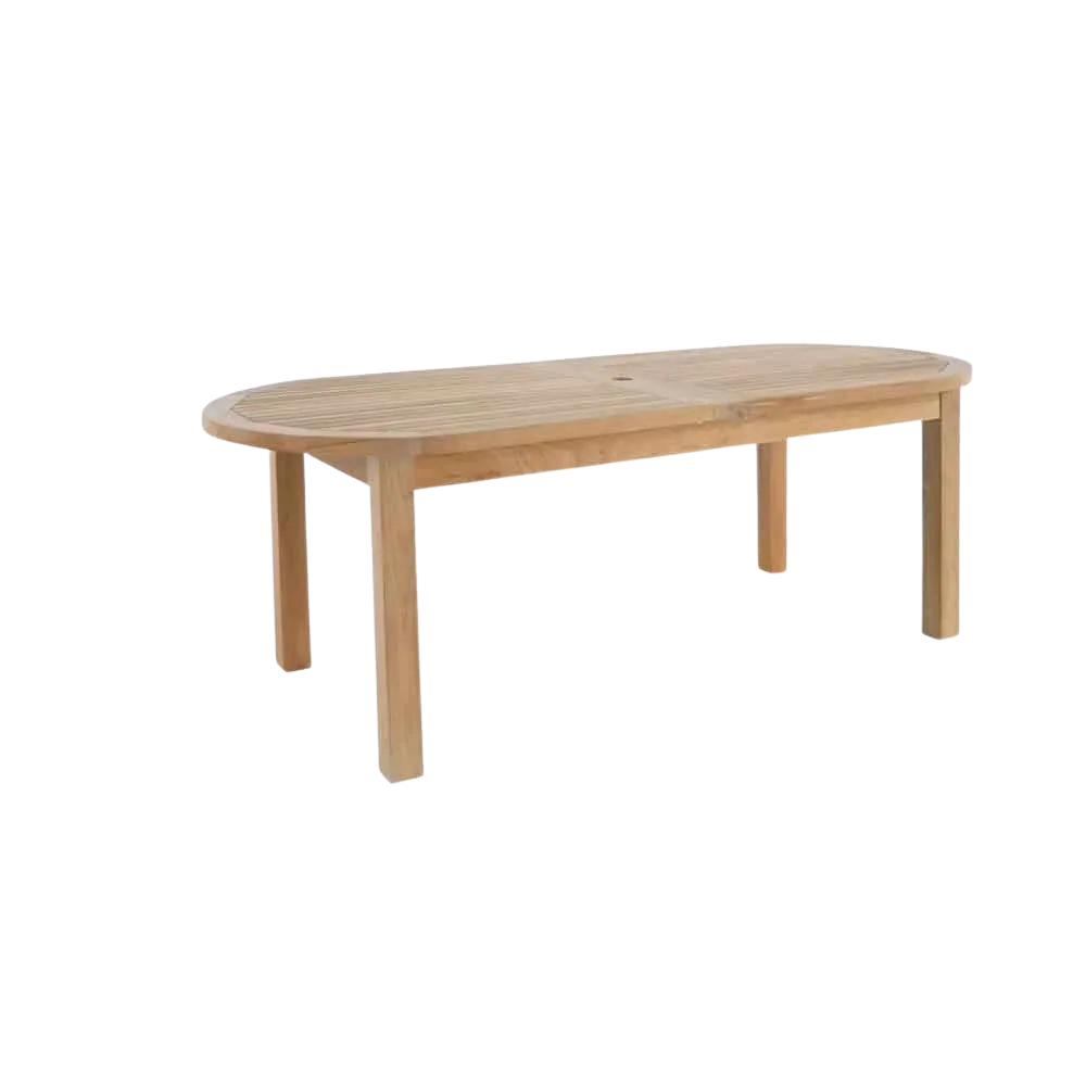 Capri Oval Teak Double Extension Table