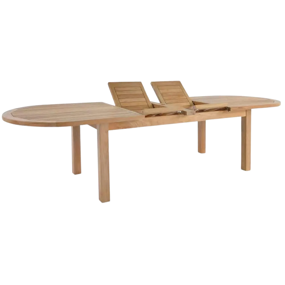 Capri Oval Teak Double Extension Table