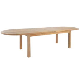 Capri Oval Teak Double Extension Table