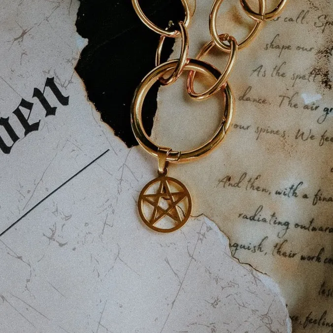 Charm Coven Pentagram Charm Gold