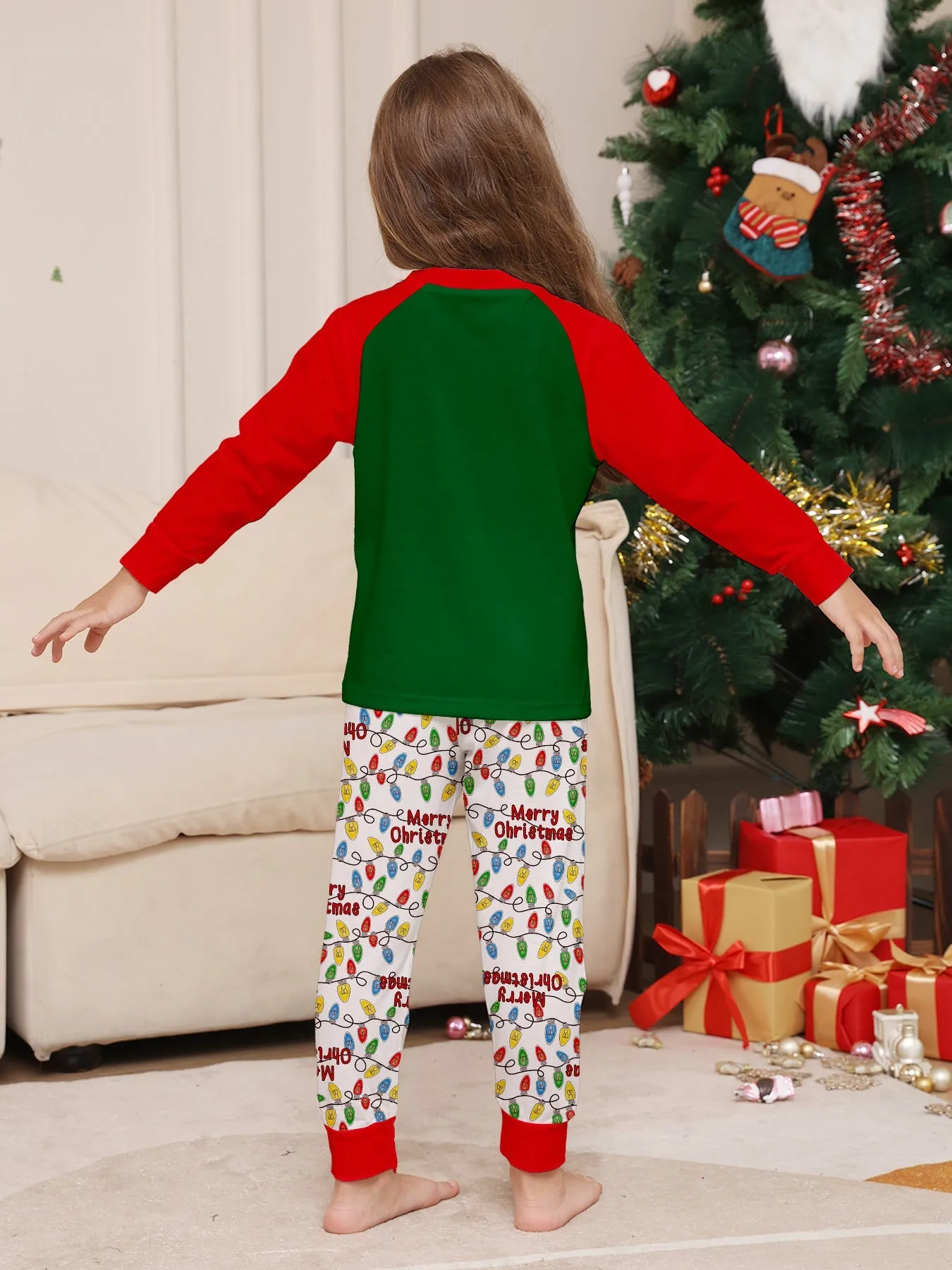 Christmas Antlers Printed Family Matching Christmas Pajamas Sets