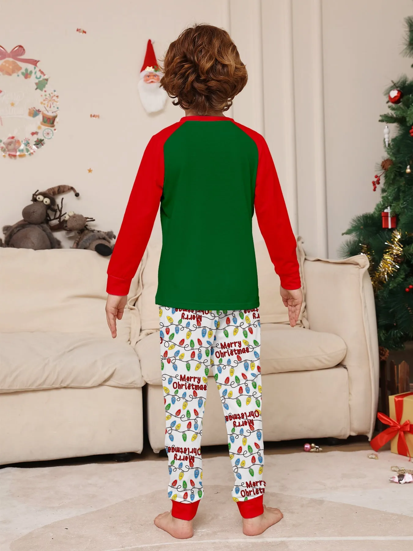 Christmas Antlers Printed Family Matching Christmas Pajamas Sets