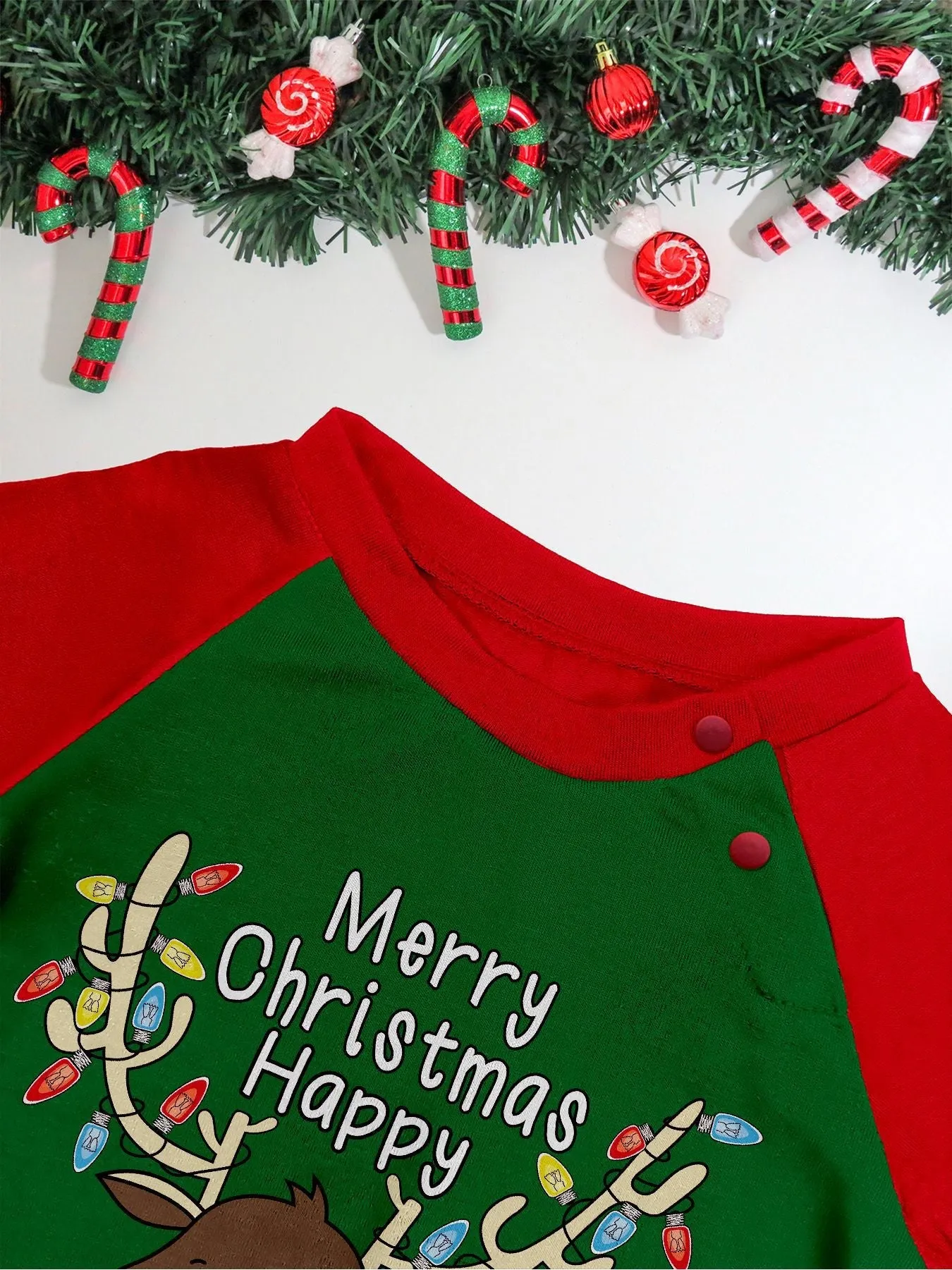 Christmas Antlers Printed Family Matching Christmas Pajamas Sets