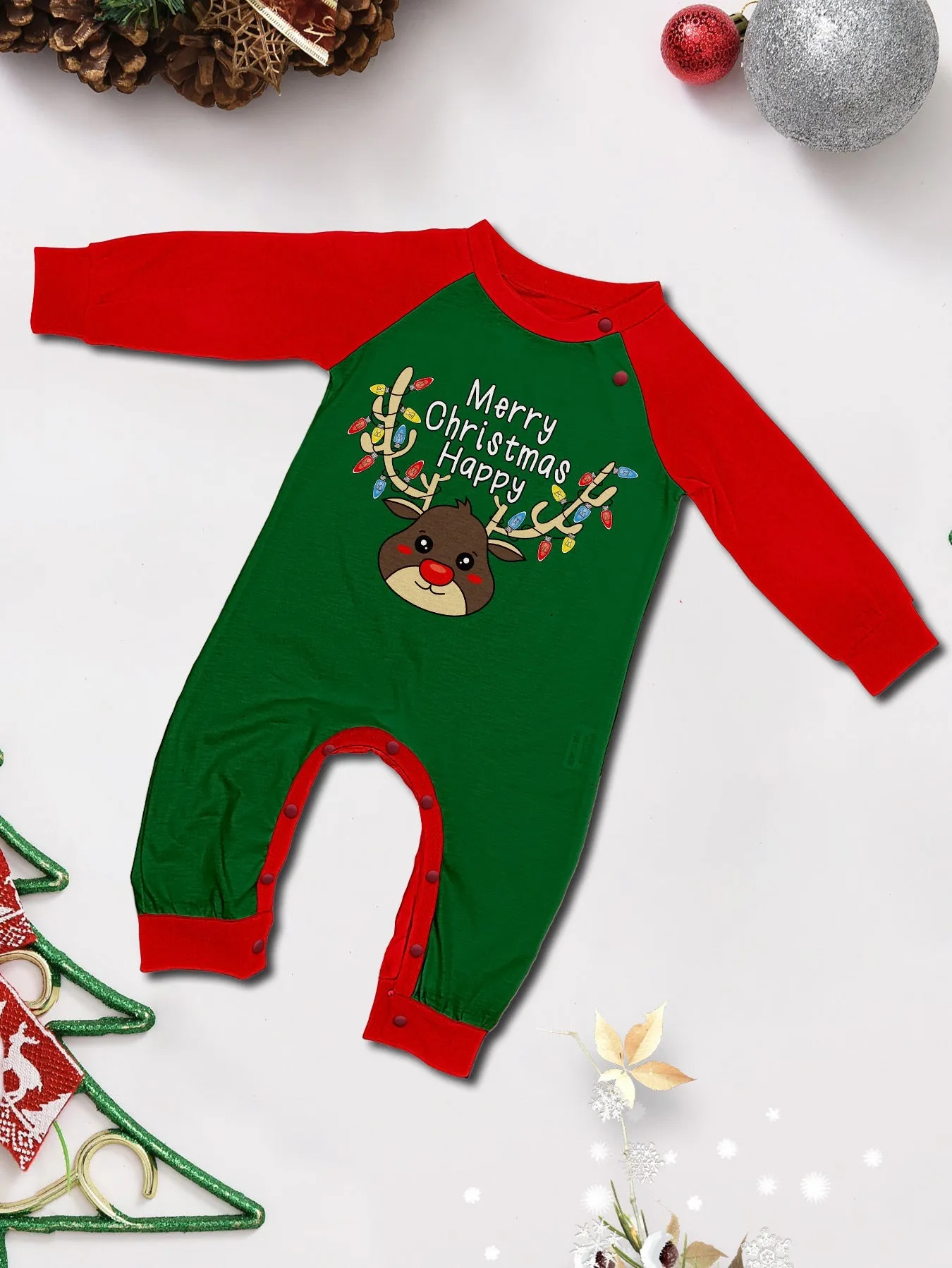 Christmas Antlers Printed Family Matching Christmas Pajamas Sets