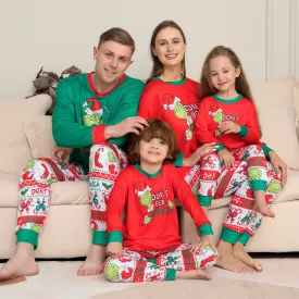 Christmas Grinch Family Pajama Set with Monogram Print