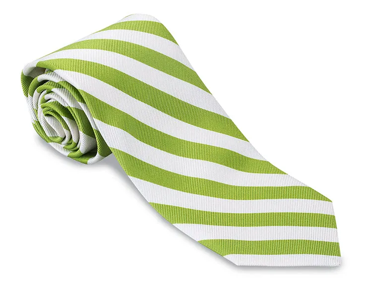 Citrus/ White Bar Stripes Necktie - F1290