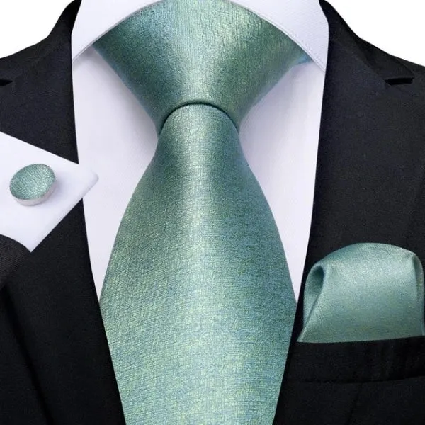 Classy Men Mint Green Static Silk Tie