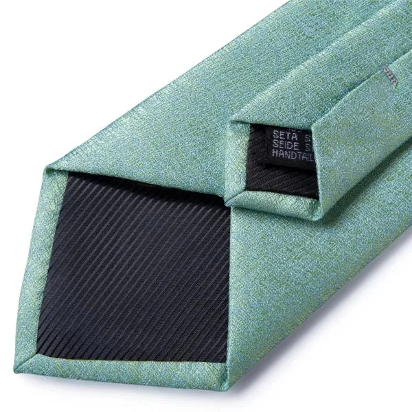 Classy Men Mint Green Static Silk Tie