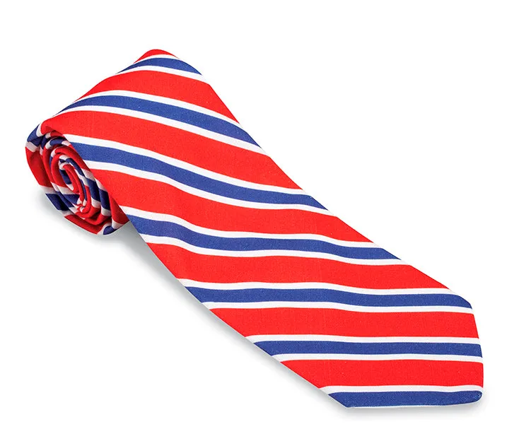 Coral/Blue Clearwood Stripes Necktie - F5272