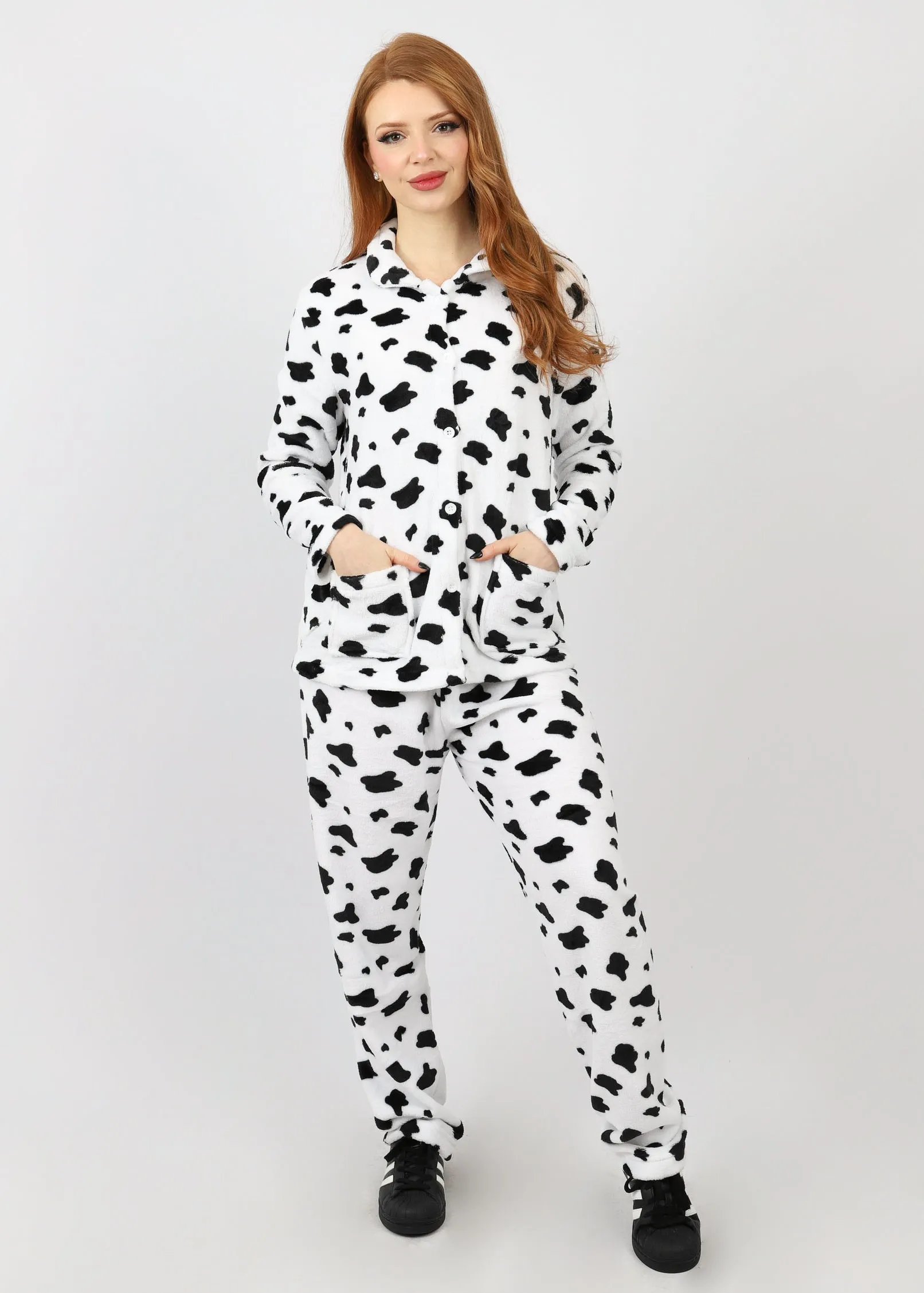 Cow Print Button PJ Set