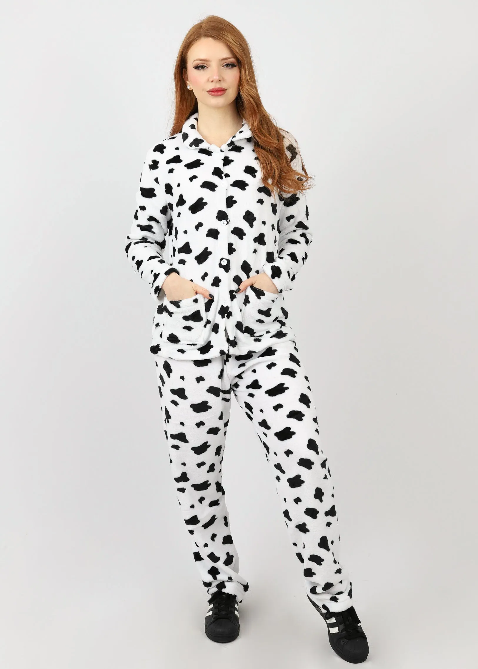 Cow Print Button PJ Set