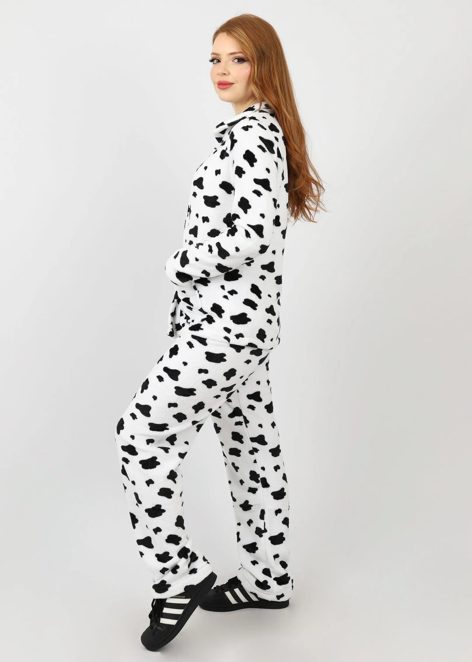 Cow Print Button PJ Set