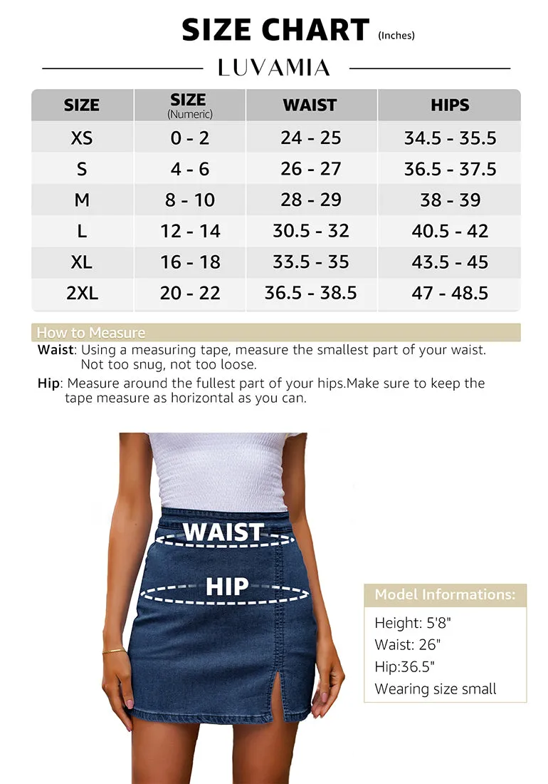 Darkness Blue Women's Brief Pencil High Waist Bodycon Denim Mini Slit Skirts