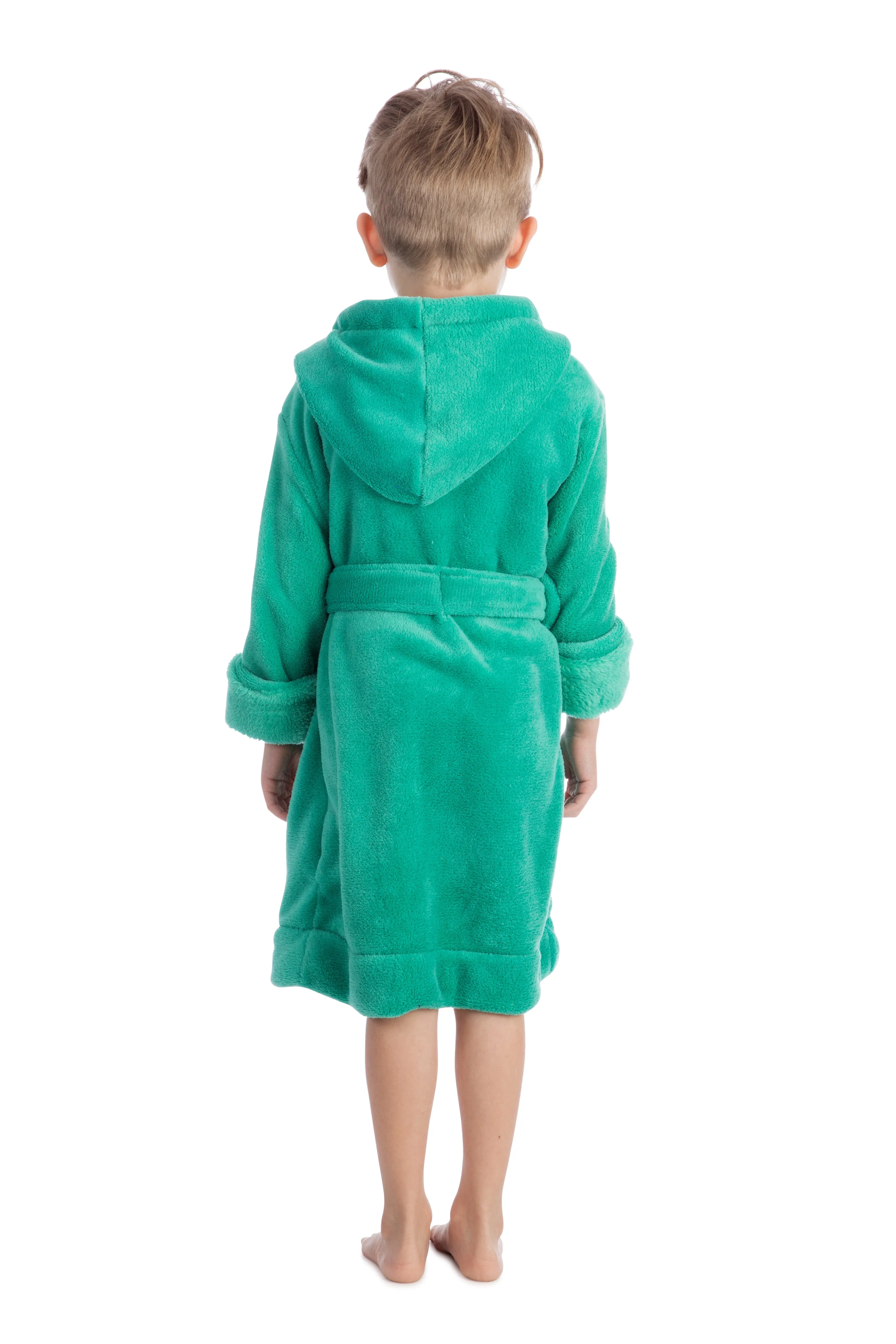 Elowel Boys Girls Hooded Childrens Fleece Sleep Robe Multiple  Colors  Size 2 Toddler -14Y