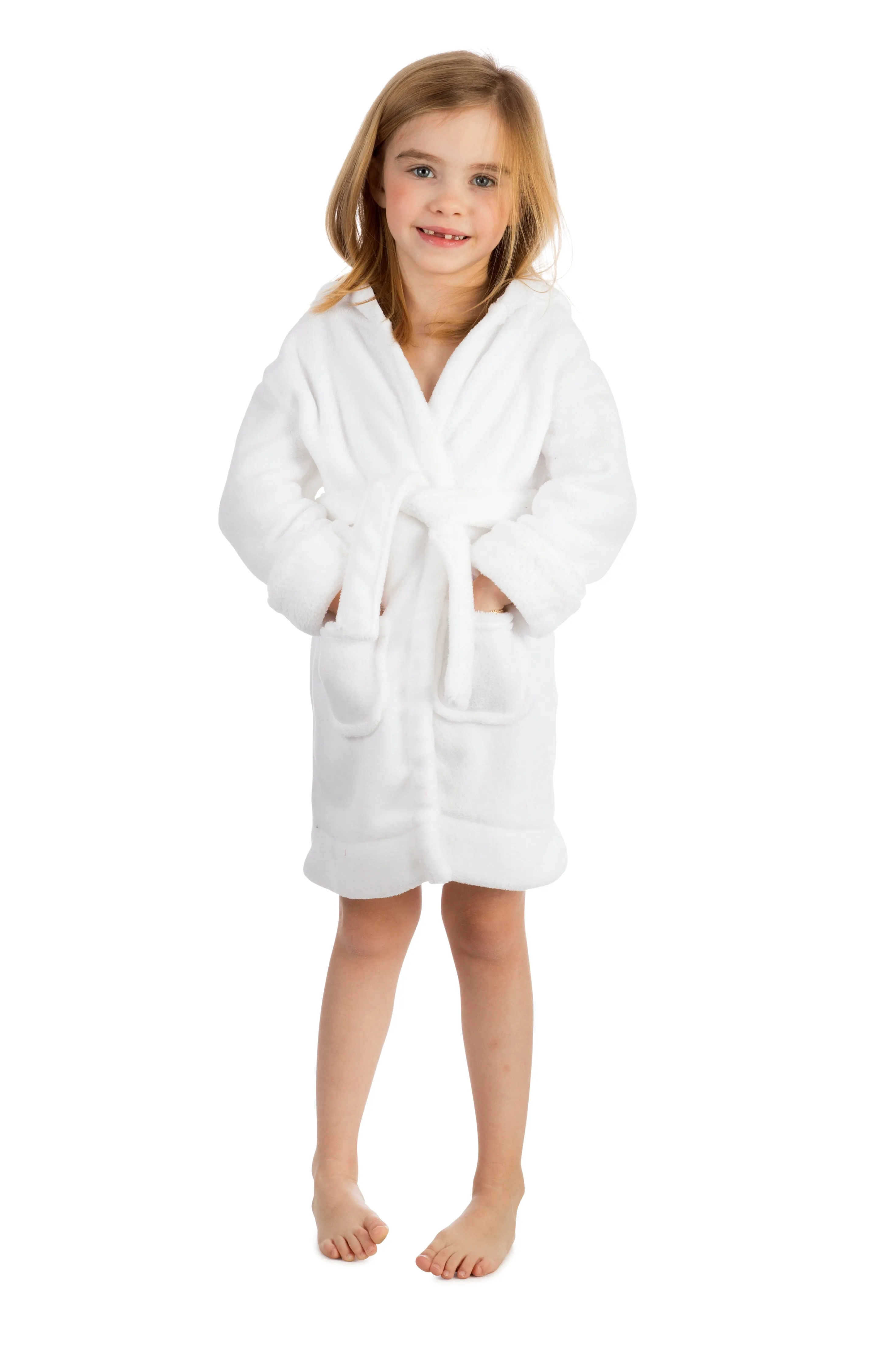 Elowel Boys Girls Hooded Childrens Fleece Sleep Robe Multiple  Colors  Size 2 Toddler -14Y