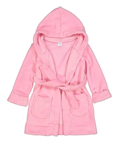 Elowel Boys Girls Hooded Childrens Fleece Sleep Robe Multiple  Colors  Size 2 Toddler -14Y