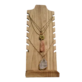 Empty Wooden Necklace Display Stand