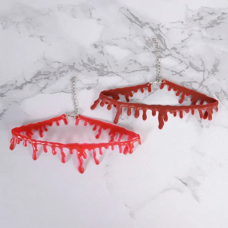 Fake Blood Drip Halloween Necklaces