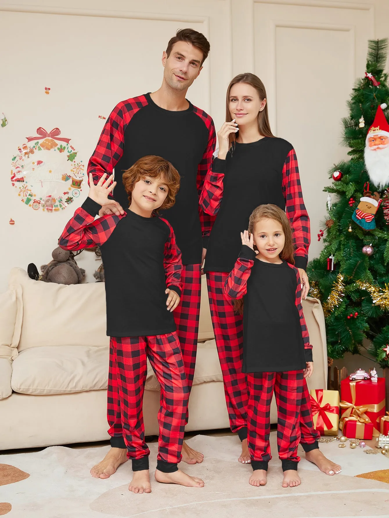 Family Matching Classic Plaid Pajama Set