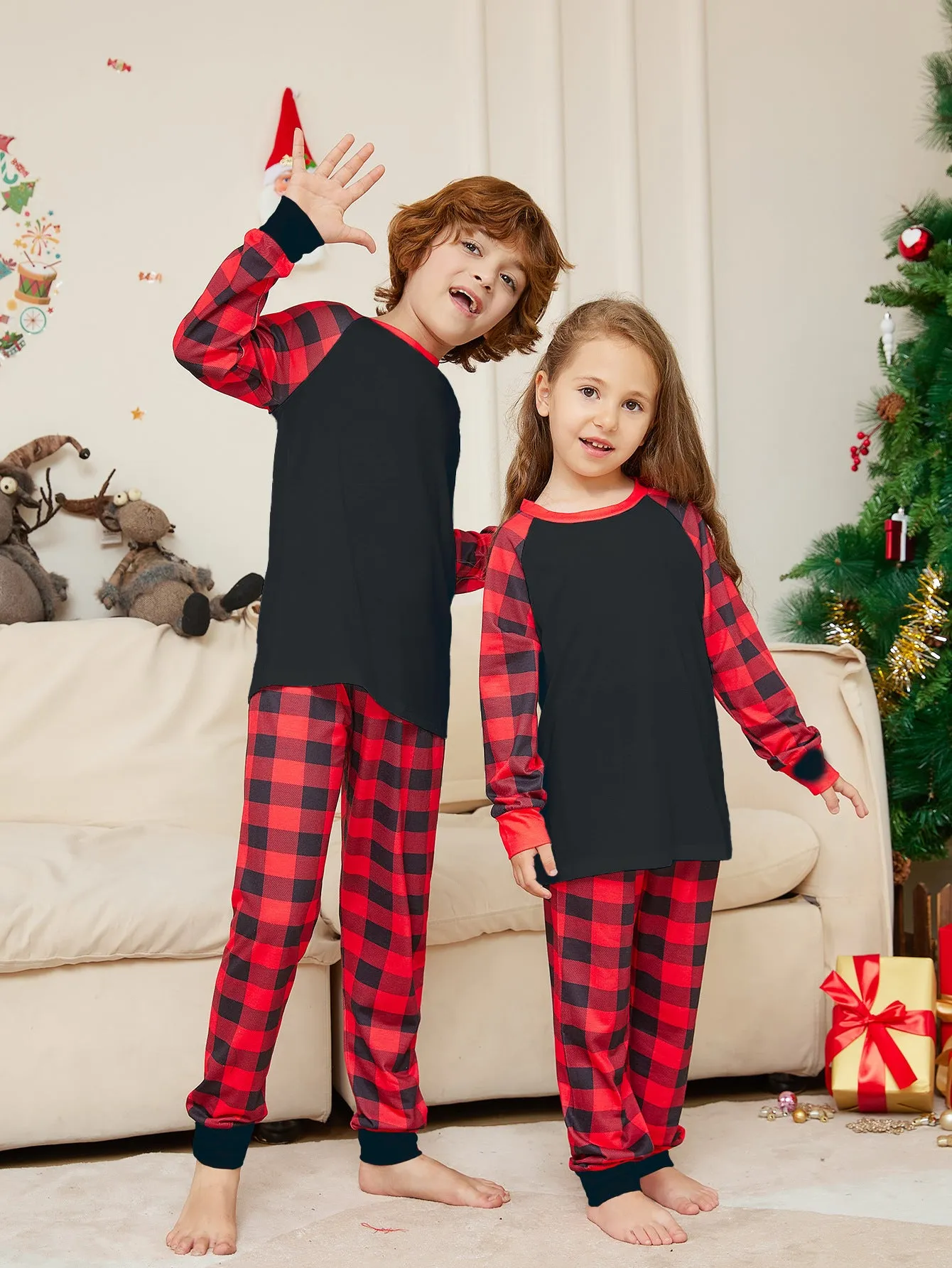 Family Matching Classic Plaid Pajama Set