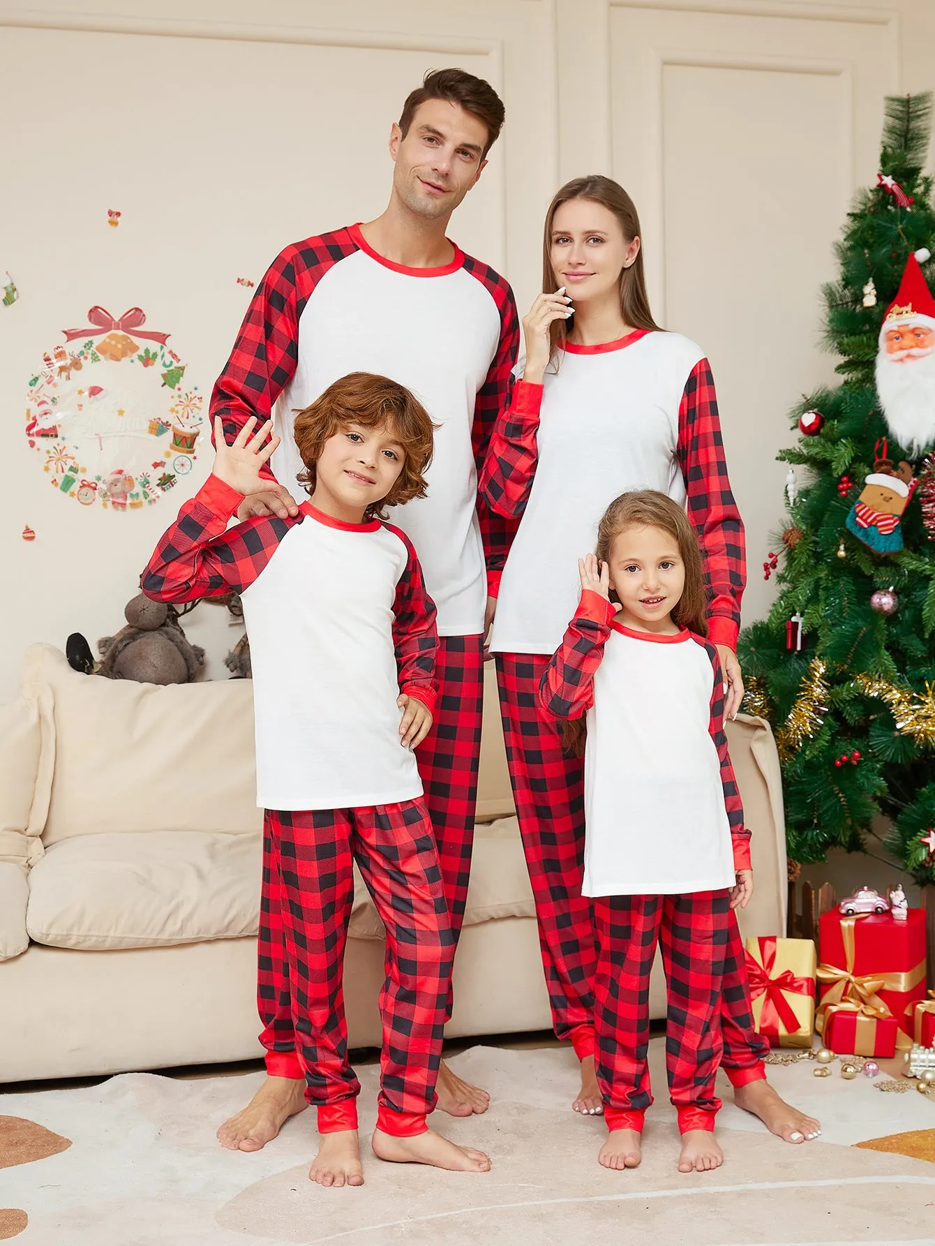 Family Matching Classic Plaid Pajama Set