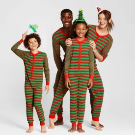 Family Matching One-Piece Striped Christmas Set