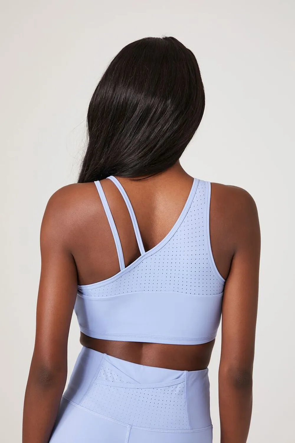 Forever 21 Asymmetrical Double Strap Sports Bra, Blue