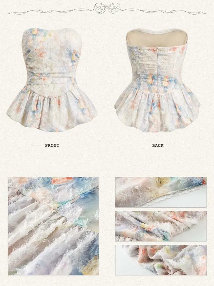 Frills Flower Tube Tops【s0000008073】