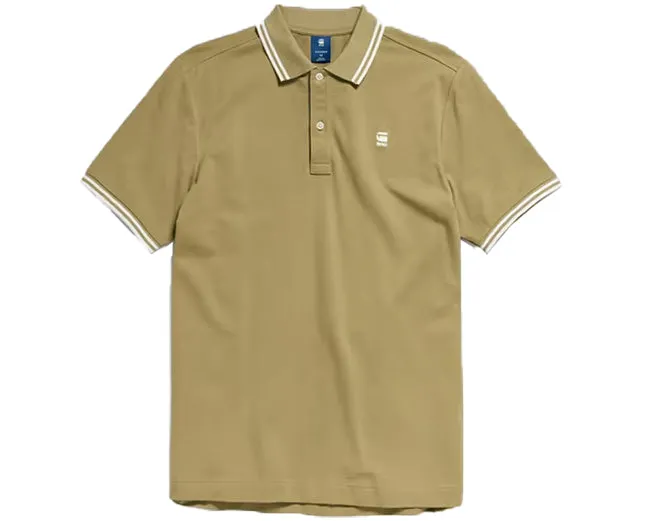 G Star Raw Mens Dunda Slim Stripe Polo Fresh Army Green