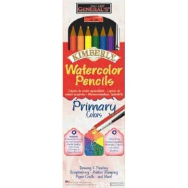 General's Kimberly Watercolor Pencil Primary 6-Color Set